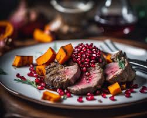 Assiette 1Kg viande d'agneau et Mélasse de grenade et tahini