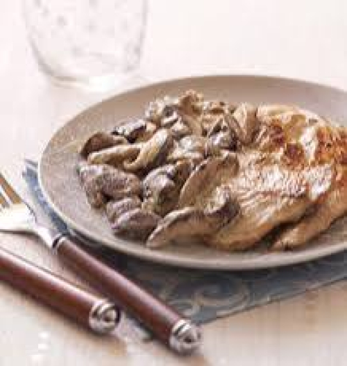 Escalope a la crème champignon 