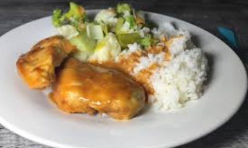 Riz légumes poulet mariné 