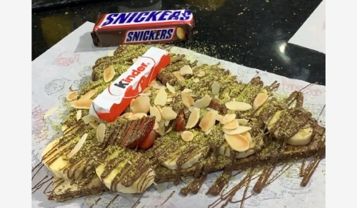 Crêpe snickers kinder 